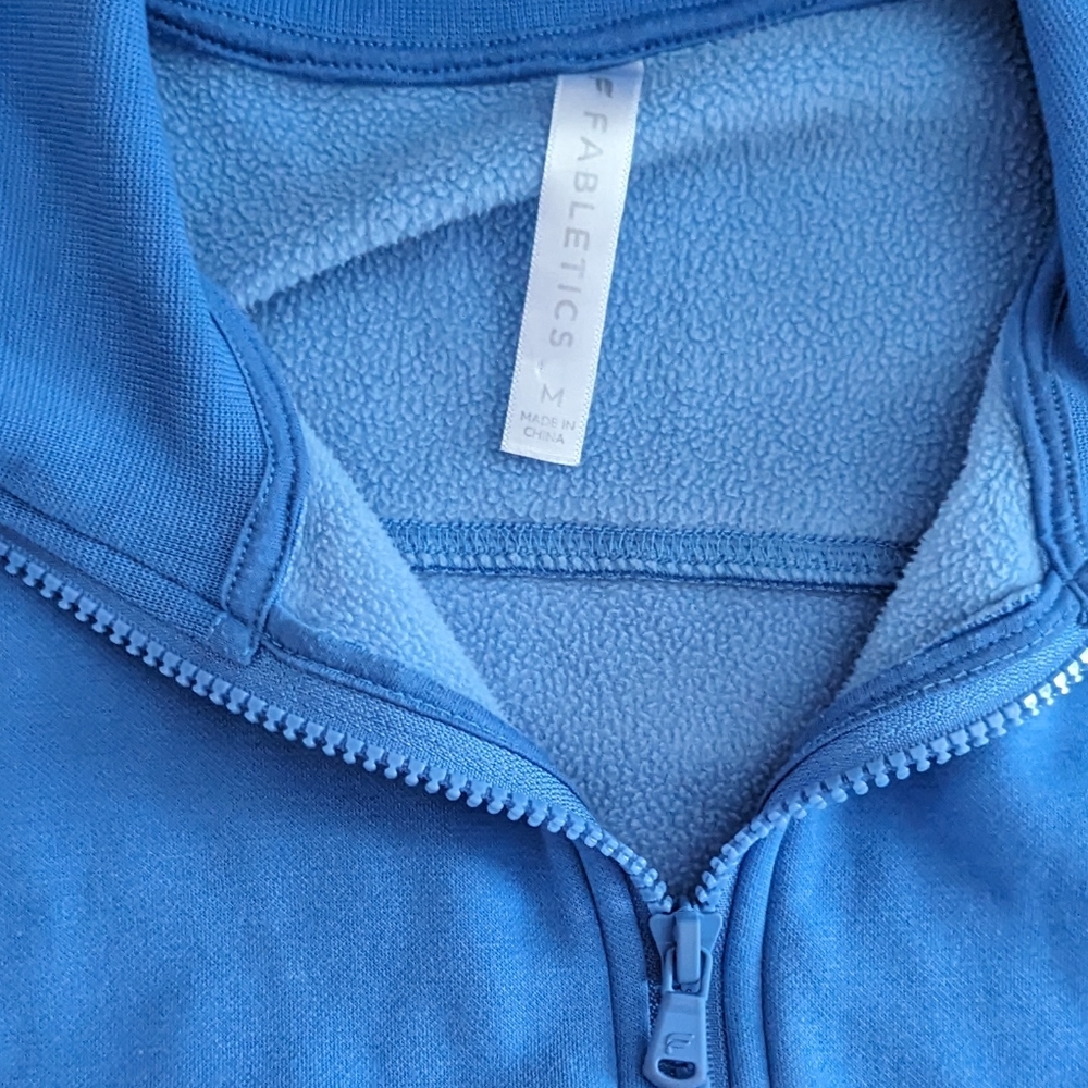 Fabletics Catarina Mock Neck Zip Pullover in Blue Cornflower, Medium - Picture 6 of 7
